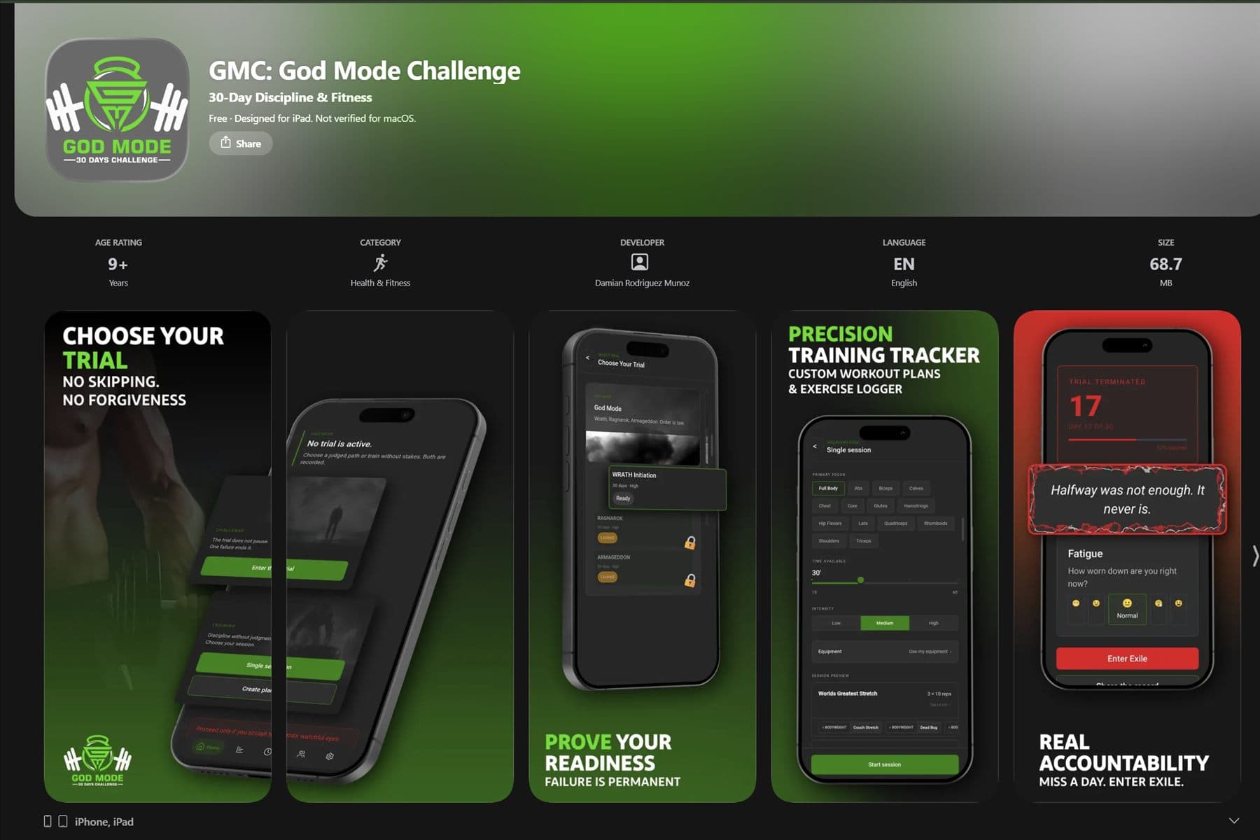 GMC: God Mode Challenge live App Store product page